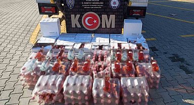 Aydın'da sahte içki sevkiyatına KOM darbesi: 444 litre sahte alkollü içki ele geçirildi