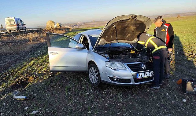 Babaeski'de tırla çarpışıp tarlaya savrulan otomobilin sürücüsü öldü