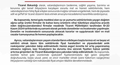 Bakanlıktan gıda ve temel ihtiyaç ürünlerine denetim artışı