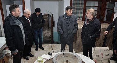 Başkan Kahveci'den tarihi hamamlara inceleme
