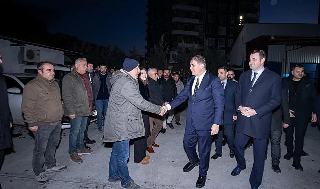 Başkan Tugay şantiyede Belediyesi emekçileriyle buluştu