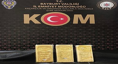 Bayburt'ta 10 milyon lira değerinde 3 külçe altın ele geçirildi