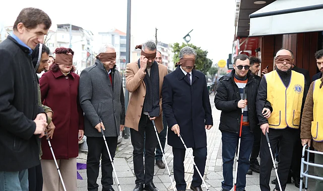 Bursa Gemlik'te görme engelliler için farkındalık etkinliği düzenlendi