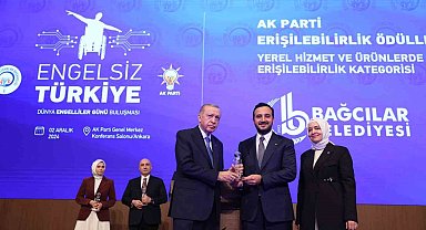 Cumhurbaşkanı Erdoğan'dan Bağcılar Belediyesi'ne "Erişilebilirlik" ödülü