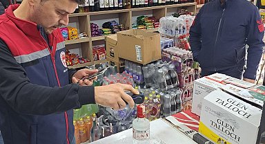 Didim'de yılbaşı tedbirleri kapsamında alkollü içki satışı denetlendi