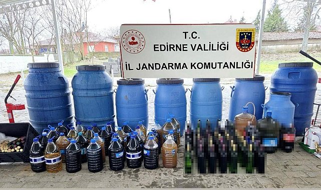 Edirne'de bin 560 litre kaçak içki ele geçirildi