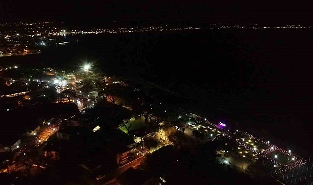 En uzun gecede Balıkesir dron ile görüntülendi