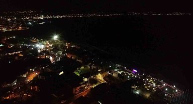 En uzun gecede Balıkesir dron ile görüntülendi