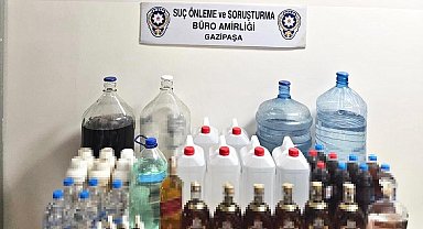 Gazipaşa polisinden kaçak ve sahte alkol operasyonu