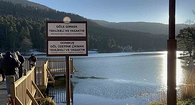 Gölcük Tabiat Parkı, buz tuttu: Ortaya güzel görüntüler çıktı