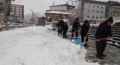 Hakkari Belediyesinin kar timleri görev başında