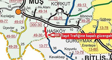Hasköy-Mutki kara yolu ulaşıma kapatıldı