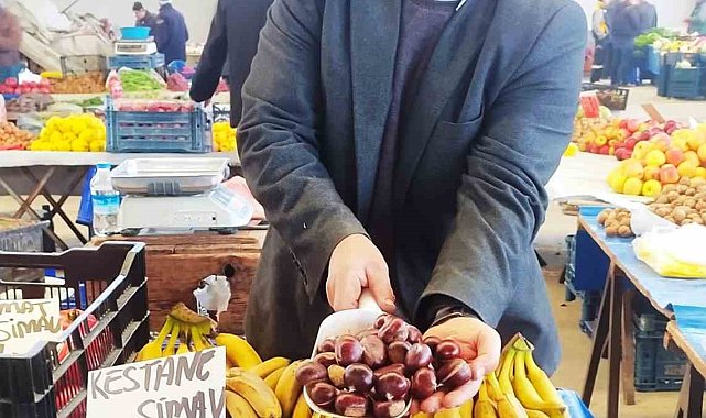 Hisarcık'ta coğrafi işaretli Simav Kestanesi pazarın gözdesi