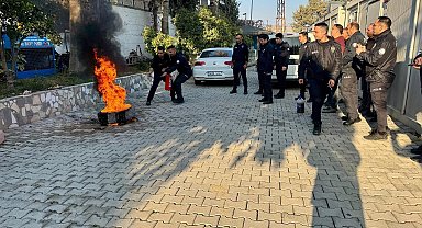 İtfaiye ekiplerinden polislere yangın eğitimi