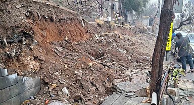 Kahramanmaraş'ta istinat duvarı çöktü