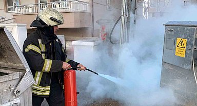 Karaman'da yanan elektrik kabloları korkuttu