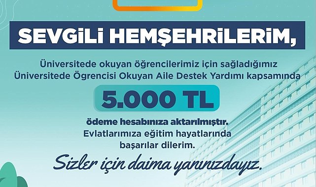 Kayseri Büyükşehir'den 5 binden fazla aileye eğitim desteği