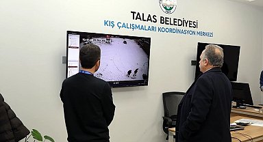Kayseri Talas'ta kar yağışına 7/24 takip