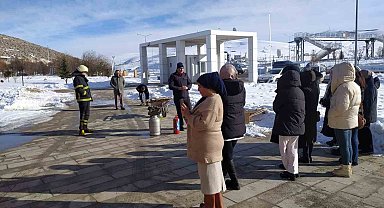 Kız yurdunda yangın tatbikatı