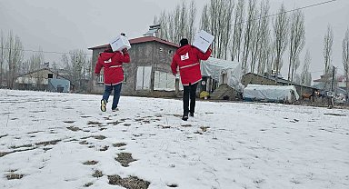 Kızılay Ağrı Şubesi, gıda kolilerini ihtiyaç sahiplerine ulaştırmaya devam ediyor