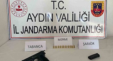 Köşk'te ruhsatsız tabanca ele geçirildi