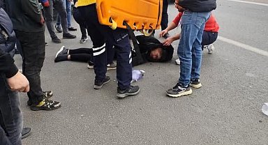 Mardin'de cip sürücüsü önce yayaya çarptı, sonra refüje çıktı