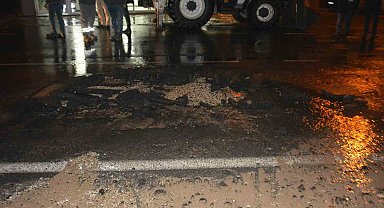 Ordu'da şebeke suyu patladı, asfalt yarıldı