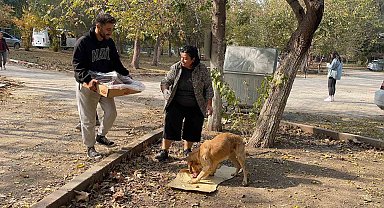 Osmaniye'de sokak hayvanları için doğaya yem bırakıldı