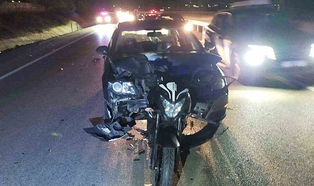 Otomobil motosiklete çarptı: 2 yaralı
