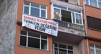 Rize'de kamulaştırma bedeline pankartlı tepki