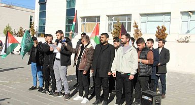 Şırnak'ta üniversite öğrencileri İsrail'i protesto etti