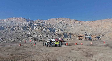 Soma'da maden ocağında gerçeğini aratmayan heyelan tatbikatı