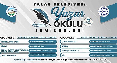 Talas'ta yazar okulu seminerleri başlıyor