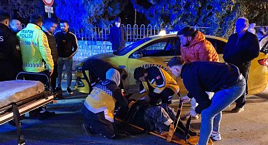 Ticari taksinin çarptığı kadın yaralandı