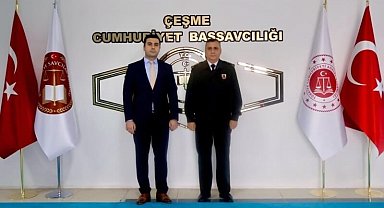 Tümgeneral Metin Düz'den Çeşme Cumhuriyet Başsavcısı Mustafa Şen'e ziyaret