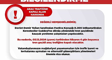 Uşak Belediyesinden kapanacak yolla ilgili uyarı