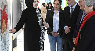 Uşak Üniversitesi öğrencileri Filistin'de yaşanan katliama sanatla dikkat çekti