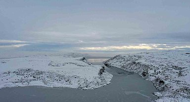 Ağrı Yazıcı Barajı kısmen dondu