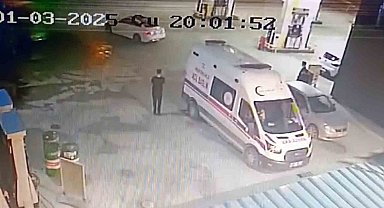 Akaryakıt istasyonunda drift attı, güvenlik kameralarına yakalandı