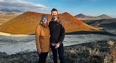 Alman çift Meke Gölü'nde kamp yaptı