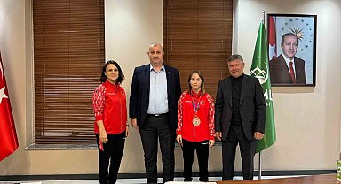 Başkan dünya şampiyonunu ağırladı