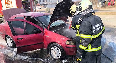 Batman'da seyir halindeki otomobil yandı