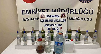 Bayrampaşa'da sahte içki imalathanesine baskın: 1 gözaltı