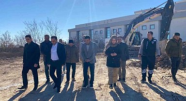 Besni Devlet Hastanesi ek bina inşaatında inceleme