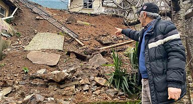 Beykoz'da 5 metrelik istinat duvarı çöktü