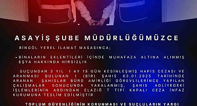 Bingöl'de hakkında 3 yıl kesinleşmiş hapis cezası bulunan şahıs yakalandı