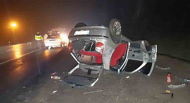 Bolu'da takla atan otomobil ters döndü: 1'i bebek 4 yaralı