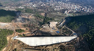 Bursa Büyükorhan'daki gölet yüzde 85 tamamlandı
