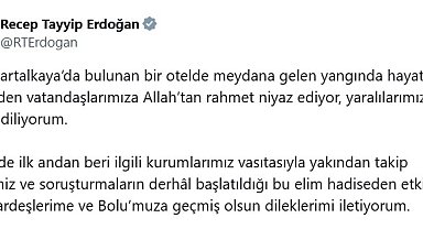 Cumhurbaşkanı Erdoğan'dan hayatını kaybedenler için taziye mesajı