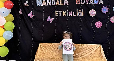 Demirözü'nde çocuklar mandala boyama etkinliğinde rengarenk boyamalar yaptılar